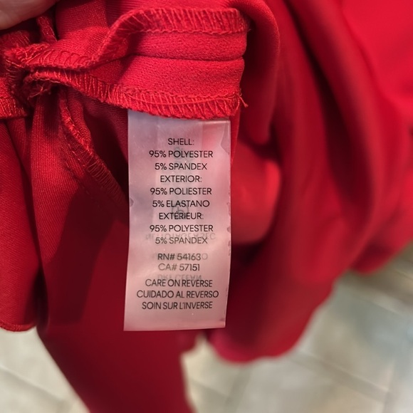 Karl Lagerfeld Paris Cherry Red Ruffle Cap Sleeve Sheath Dress women’s size 10 - Picture 4 of 6